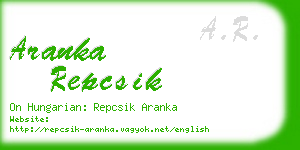 aranka repcsik business card